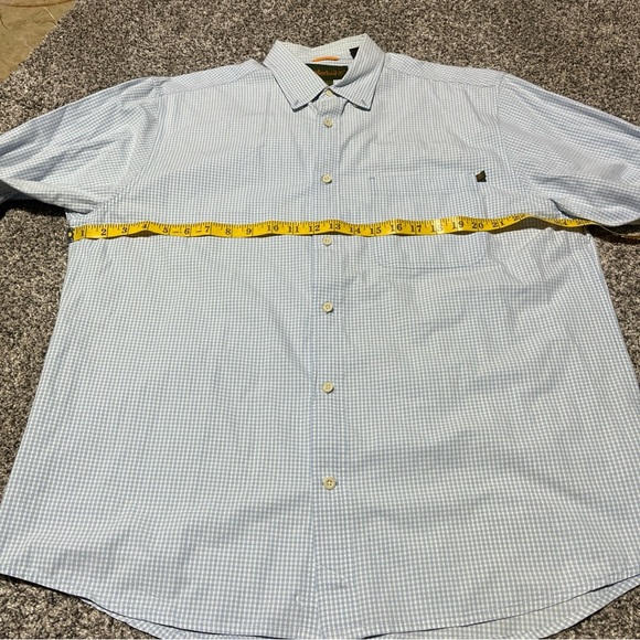 Timberland Shirt Mens Large Blue Gingham Plaid Check Button Up Long Sleeve Note - Picture 4 of 9